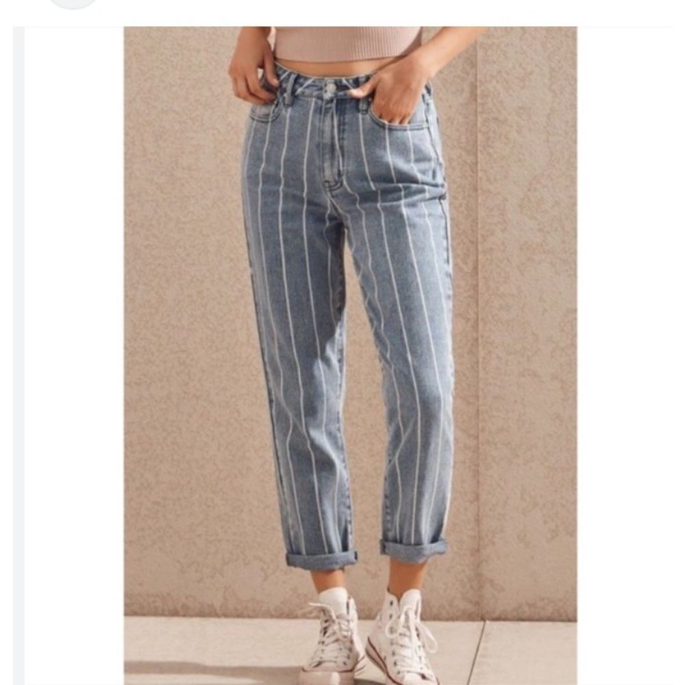 Pacsun Window Pane High Rise Button Fly Straight Leg Mom Jeans Size 28